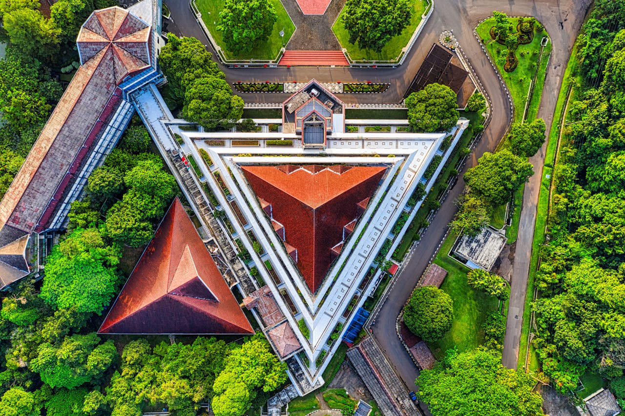 Birds Eye View Of Red Roof